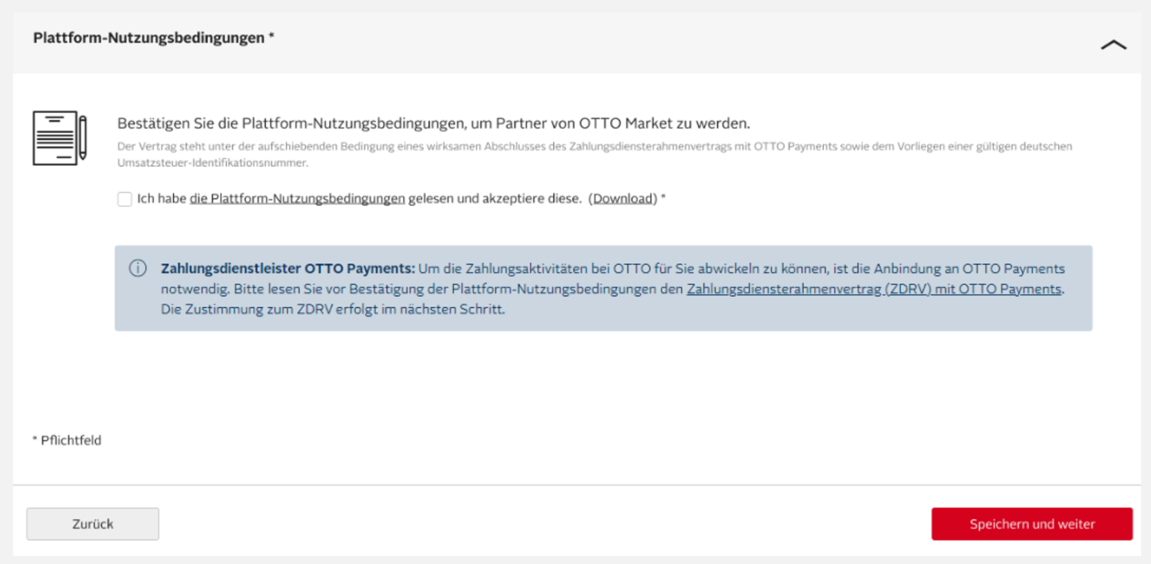 Screenshot vom Vertragsabschluss