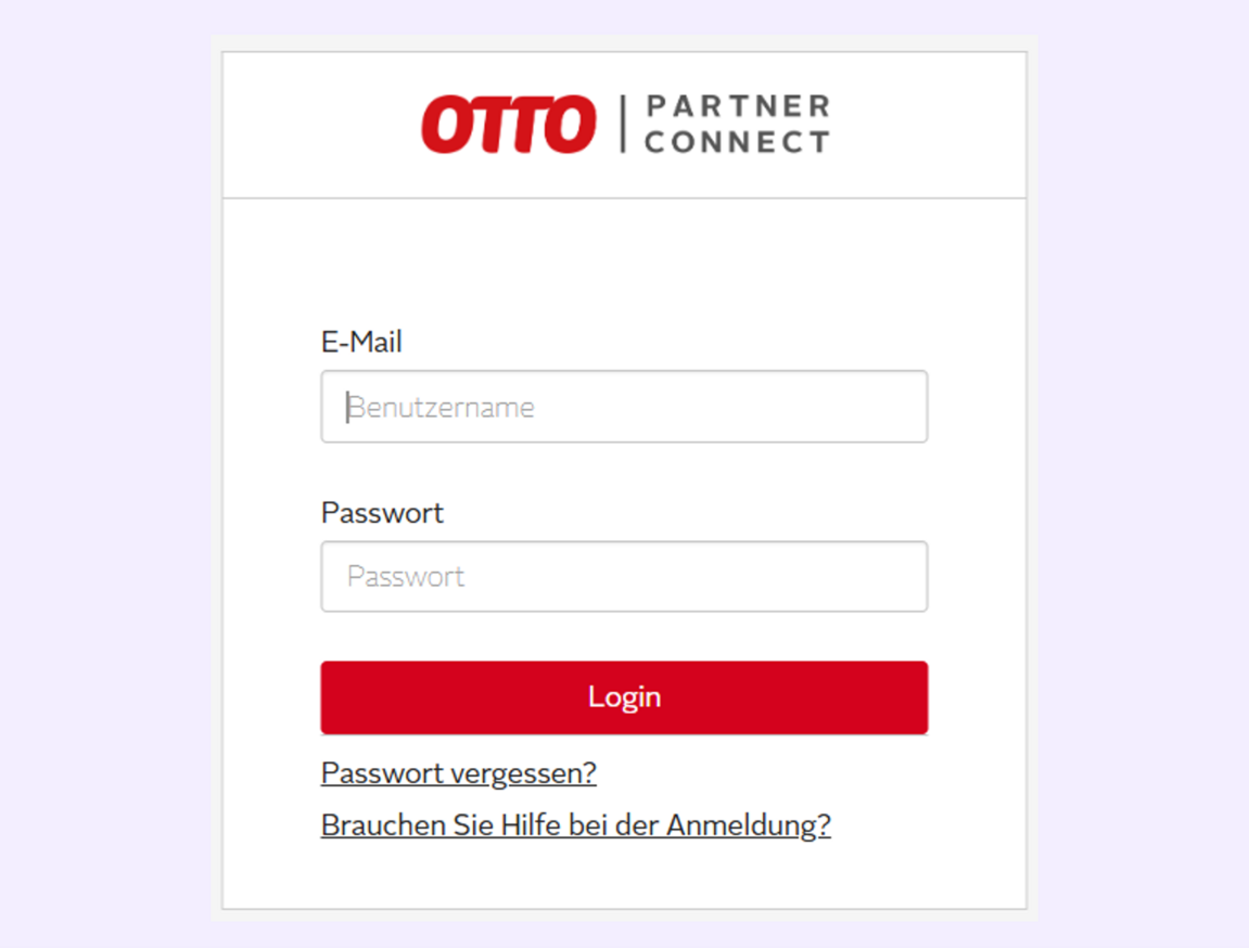 Screenshot des Partner-Portal Logins